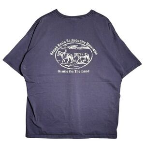 Vintage Jerzees Uintah Basin Backcountry Horseman T-Shirt Navy Blue 2XL Graphic